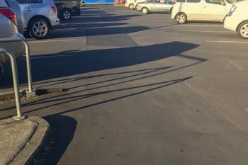 Commercial parking lot in Easton, PA that was recently swept by our team.
